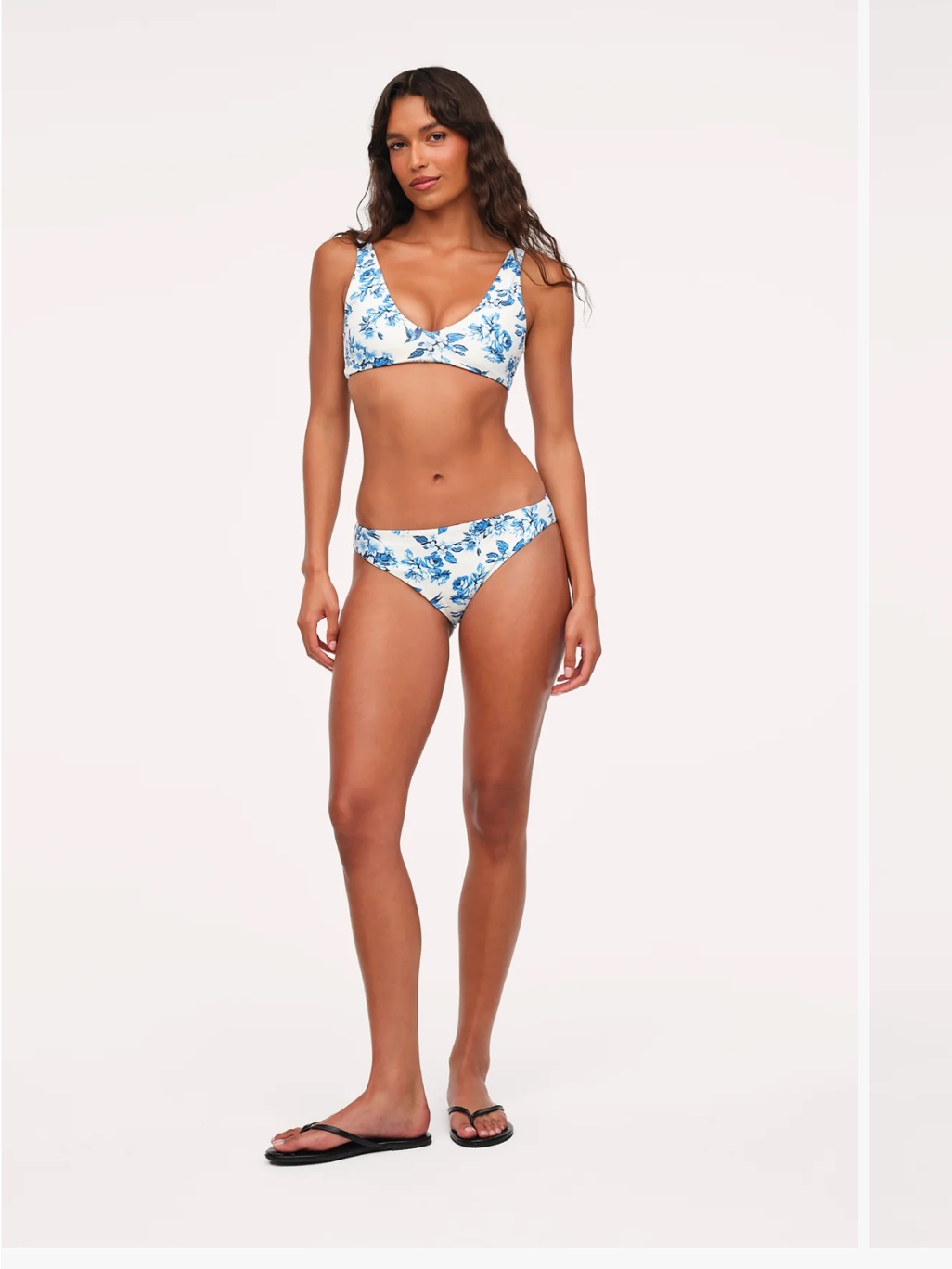 Nuuds White And Blue Floral Bikini Set